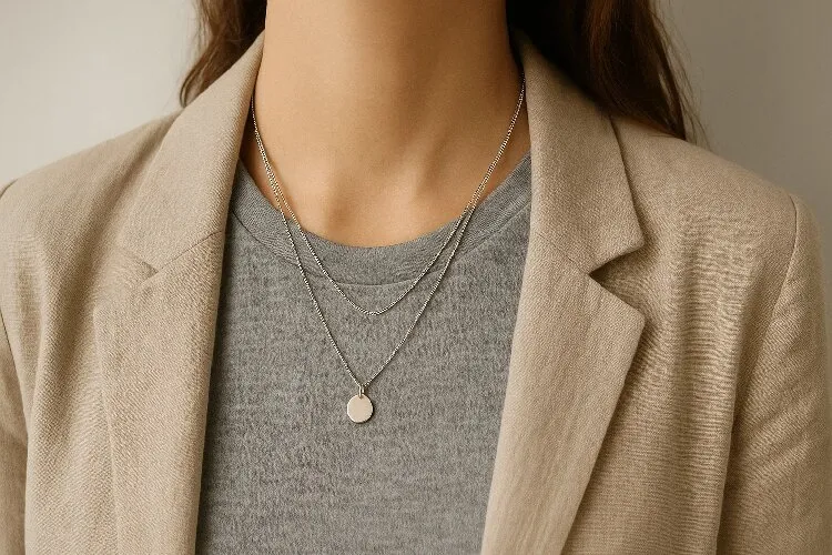 Simplistic silver chain necklace for casual wear Simplistic silver chain necklace for casual wear