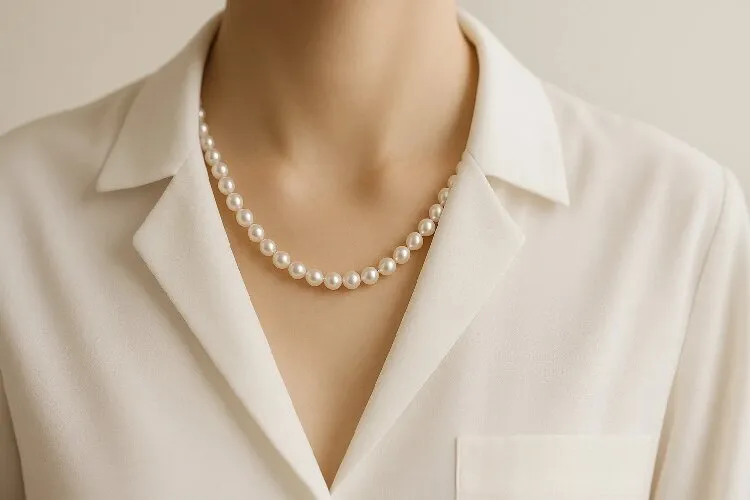 Sleek pearl necklace for professional settings Sleek pearl necklace for professional settings