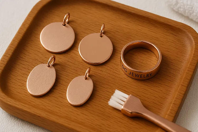 Custom rose gold jewelry with engraving Custom rose gold jewelry with engraving