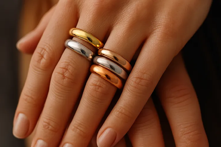 Multi-colored rings stacked Multi-colored rings stacked