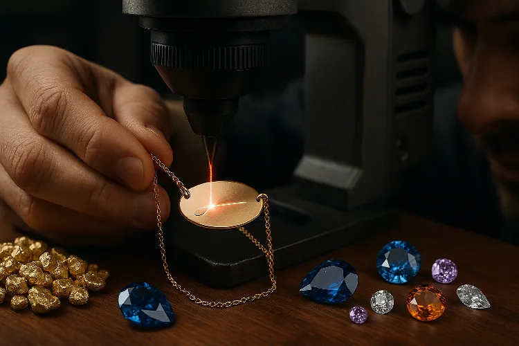 Engraving a name on a personalized necklace with intricate detailing. Engraving a name on a personalized necklace with intricate detailing.