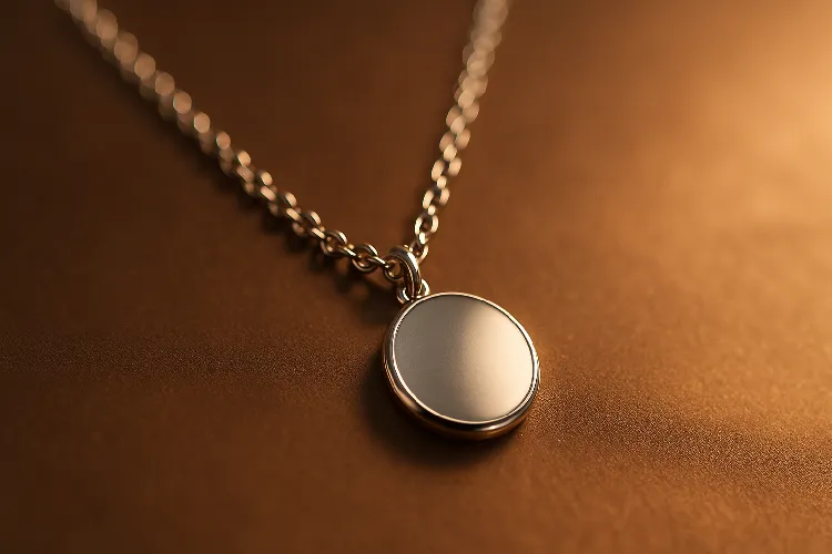 Rolo chain necklace with pendant, showcasing bold elegance. Rolo chain necklace with pendant, showcasing bold elegance.