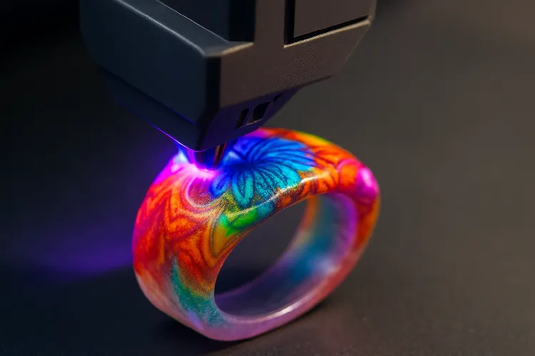 UV printing equipment is used to print ring patterns UV printing equipment is used to print ring patterns