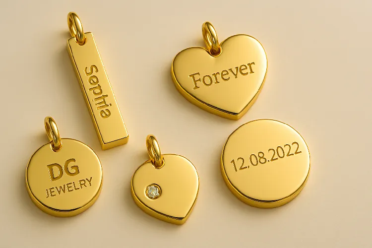 Elegant stainless steel necklace with engraved pendant, ideal for customization Elegant stainless steel necklace with engraved pendant, ideal for customization