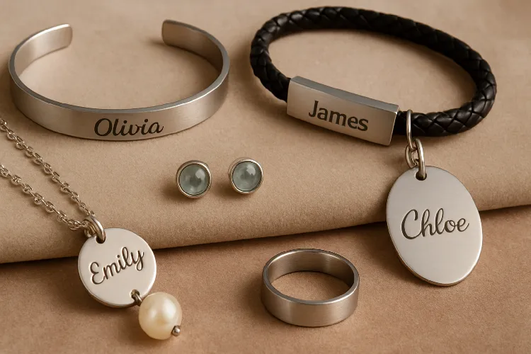 Customized stainless steel jewelry: A mixed display of pearls, leather and gemstones Customized stainless steel jewelry: A mixed display of pearls, leather and gemstones