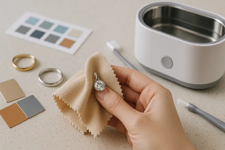 Gently wipe the care picture of electroplated jewelry with a soft cloth Gently wipe the care picture of electroplated jewelry with a soft cloth