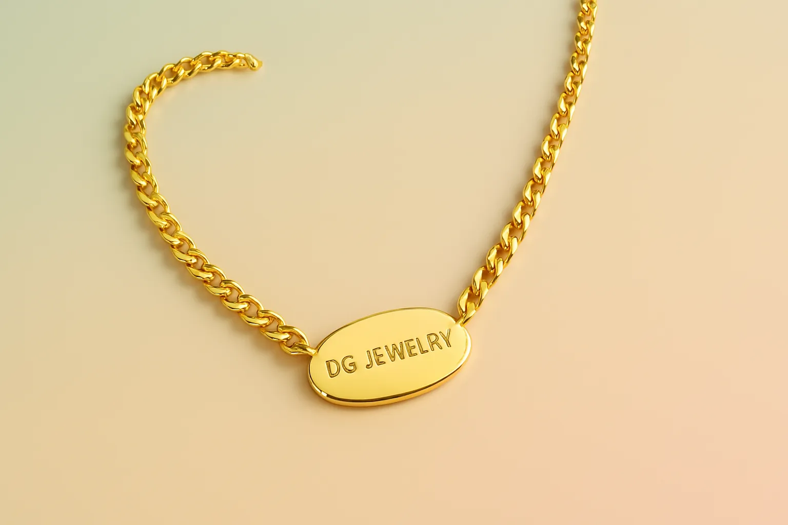 Elegant stainless steel necklace with engraved pendant, ideal for customization