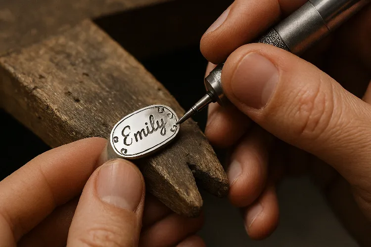 Jeweler working on a custom piece of jewelry, highlighting expert craftsmanship Jeweler working on a custom piece of jewelry, highlighting expert craftsmanship