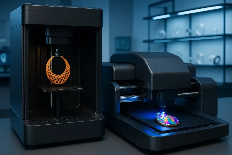 A future jewelry production diagram combining UV and 3D printing A future jewelry production diagram combining UV and 3D printing