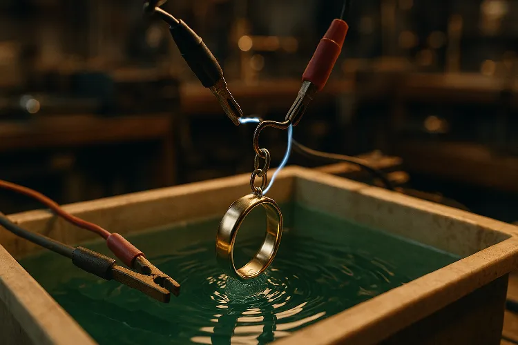A detailed demonstration of the jewelry electroplating process A detailed demonstration of the jewelry electroplating process