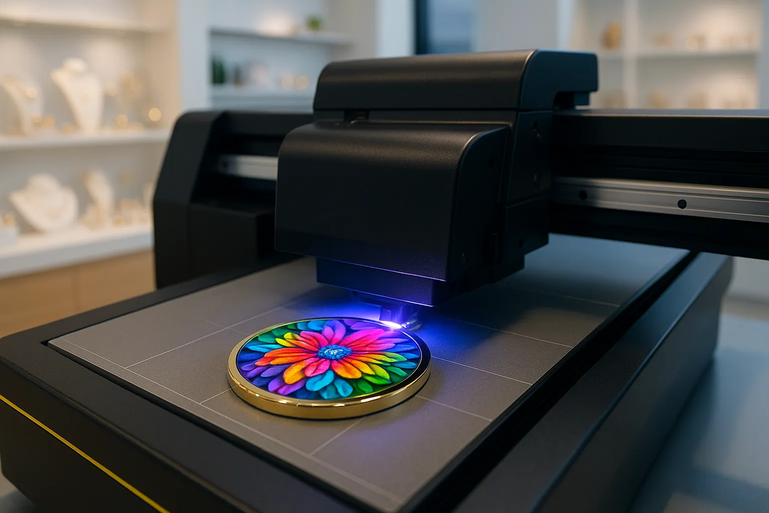 UV printed custom jewelry display pictures
