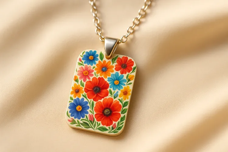 Custom-made pendants with UV color printing are bright and vivid in color Custom-made pendants with UV color printing are bright and vivid in color