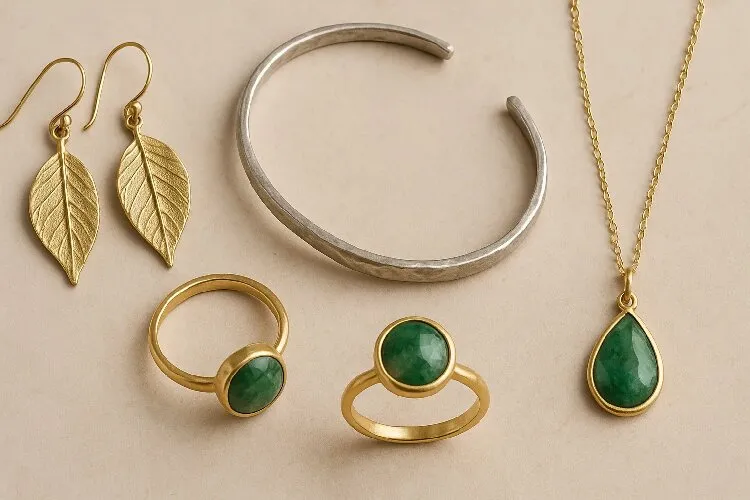 Eco-friendly jewelry made from recycled metals and ethical gemstones.