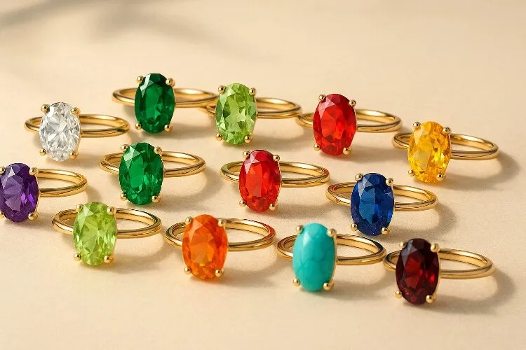 Personalized birthstone rings, celebrating family and individuality Personalized birthstone rings, celebrating family and individuality