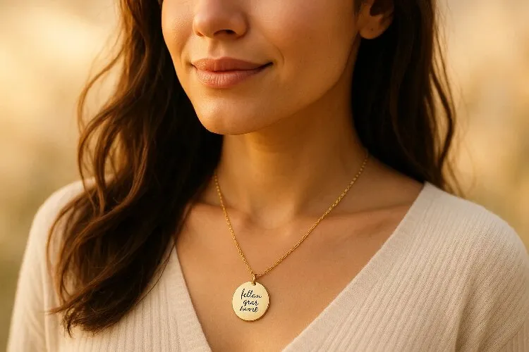 A personalized necklace reflecting a woman’s unique journey A personalized necklace reflecting a woman’s unique journey