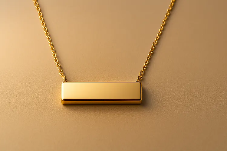 Polished custom stainless steel necklace, symbolizing quality craftsmanship. Polished custom stainless steel necklace, symbolizing quality craftsmanship.