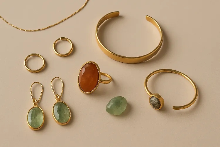 Eco-friendly jewelry pieces made from recycled metals and sustainable materials