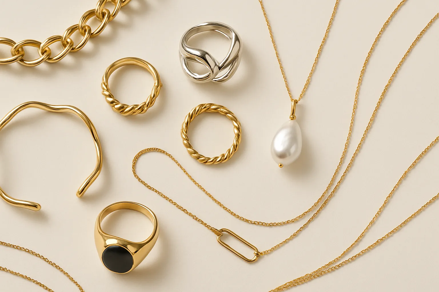 Elegant jewelry collection showcasing unique designs and luxury materials.