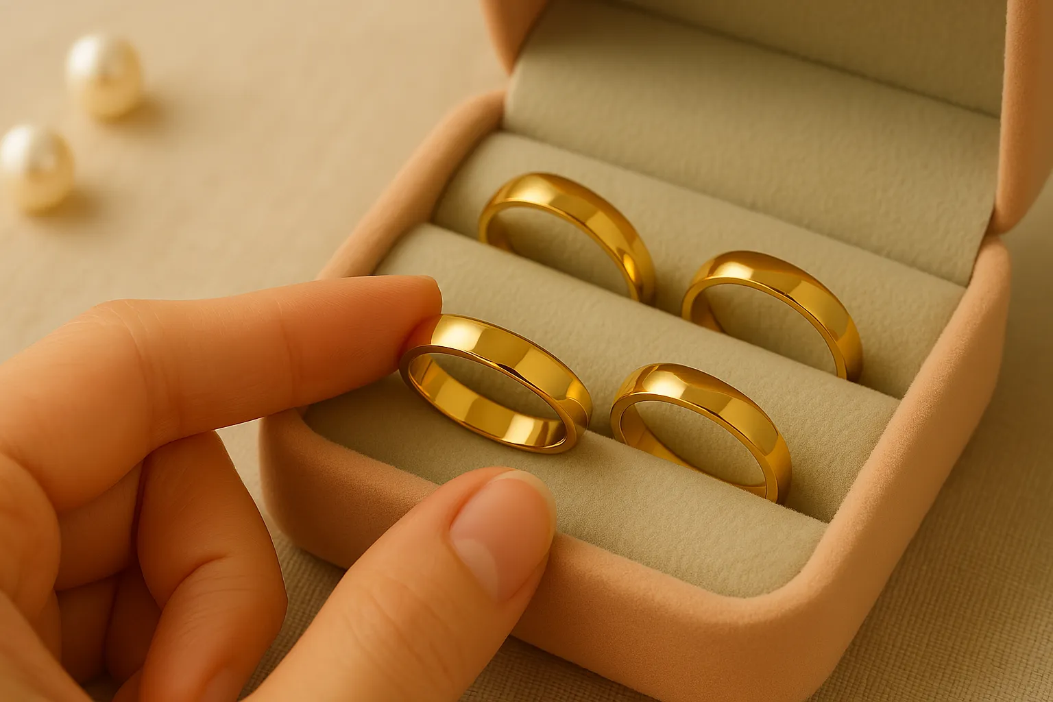 Stainless steel gold ring