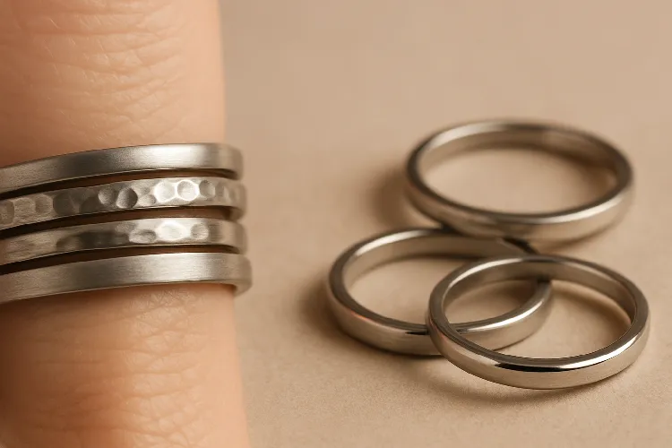 A combination diagram of stacked rings with multiple different surface treatments A combination diagram of stacked rings with multiple different surface treatments