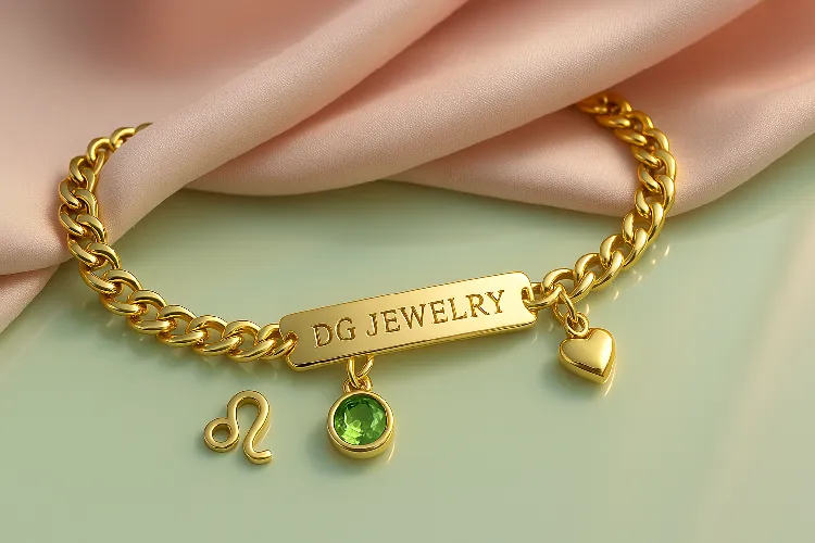 Stainless steel anklet with engraved text and charm pendants, showcasing customization options Stainless steel anklet with engraved text and charm pendants, showcasing customization options