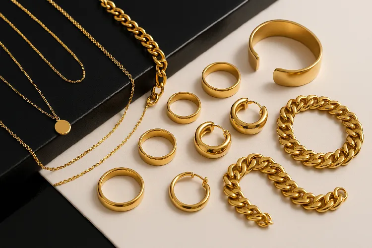 Elegant and affordable gold-plated jewelry display