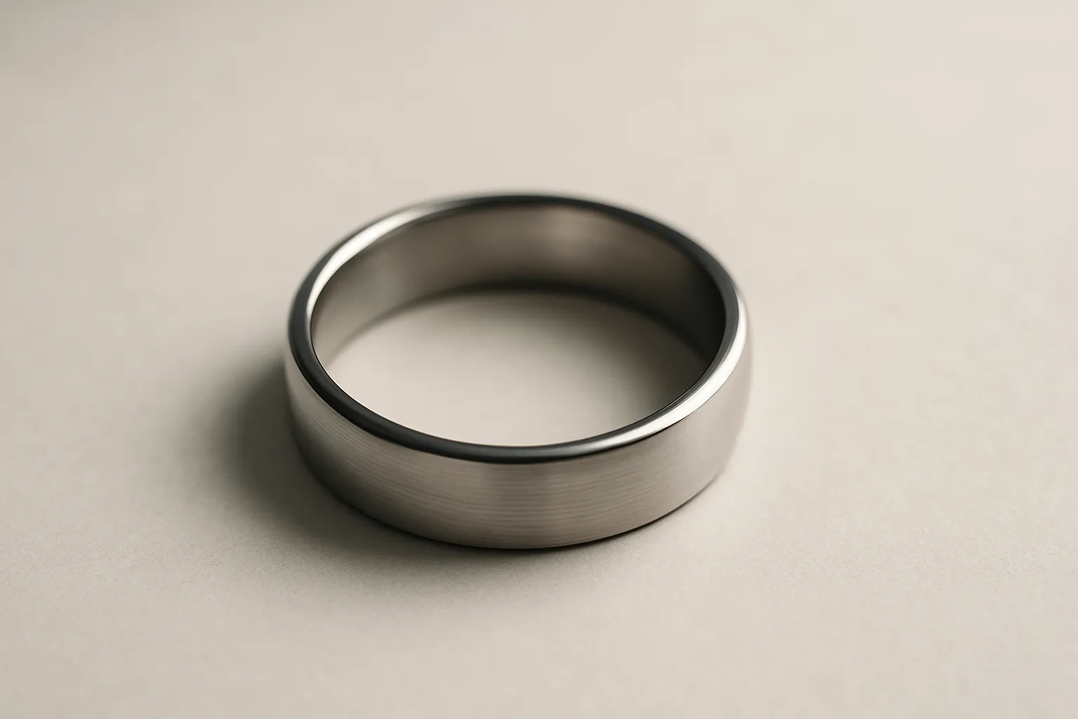 A minimalist stainless steel ring design, timeless and elegant.