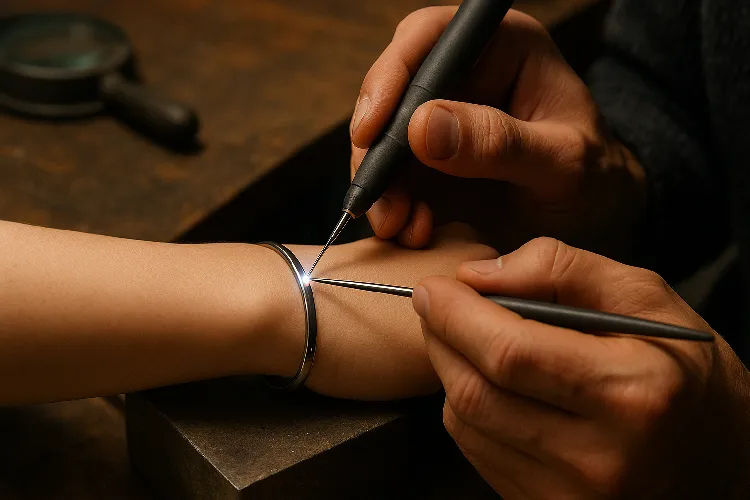 A reliable jeweler is welding permanent jewelry