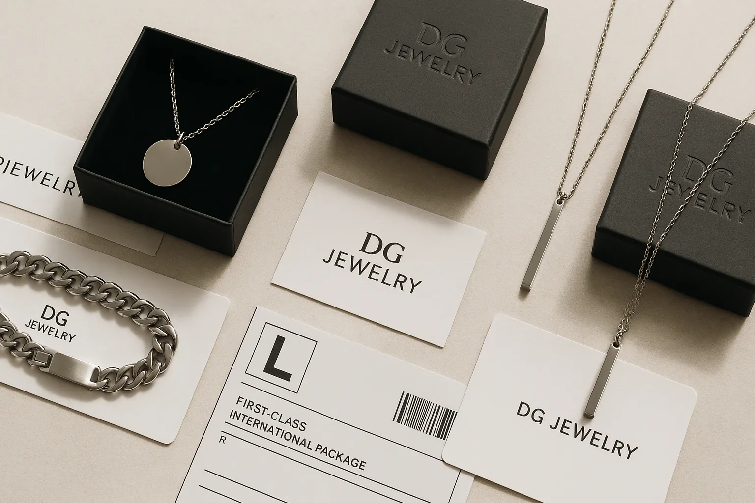 Stainless steel jewelry with custom packaging and export support