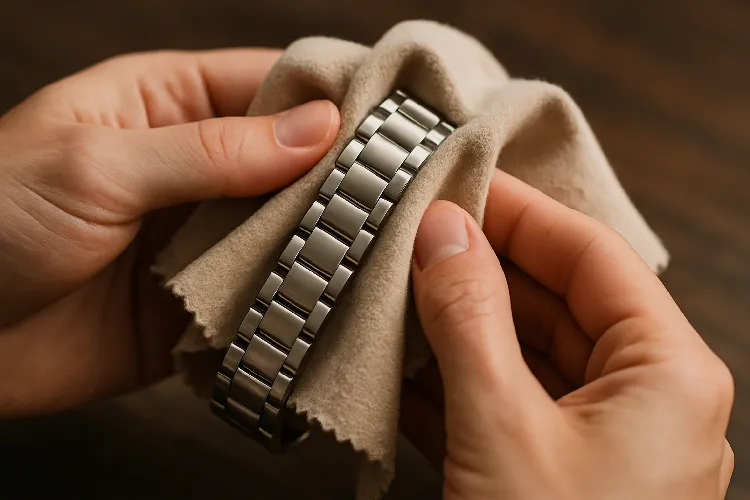 Drying stainless steel jewelry to preserve shine