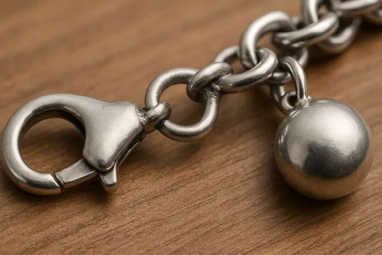 Charm bracelet with detachable clasp and welded connection