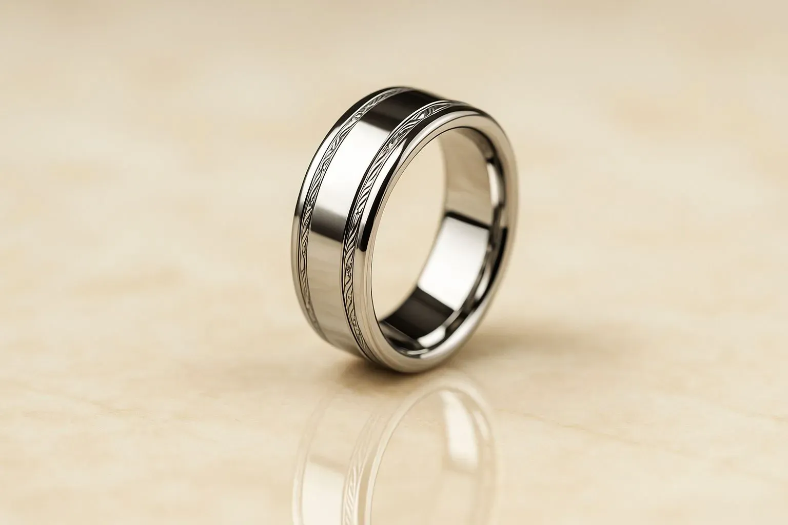 A detailed picture of a polished ring