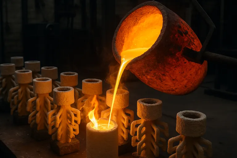 Casting stainless steel from wax molds