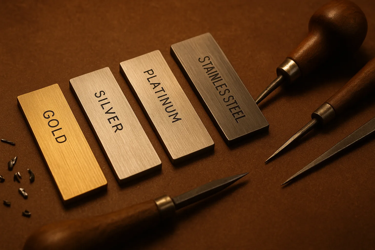 Custom jewelry metal material options