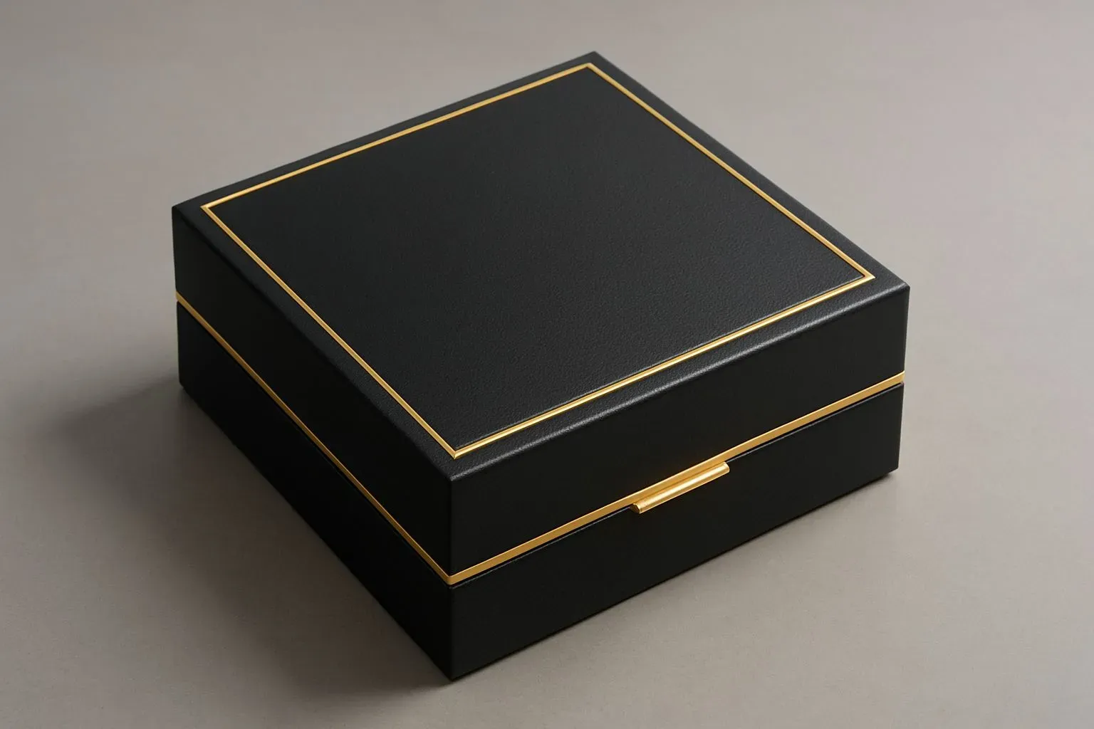 High end custom jewelry box with gold accents