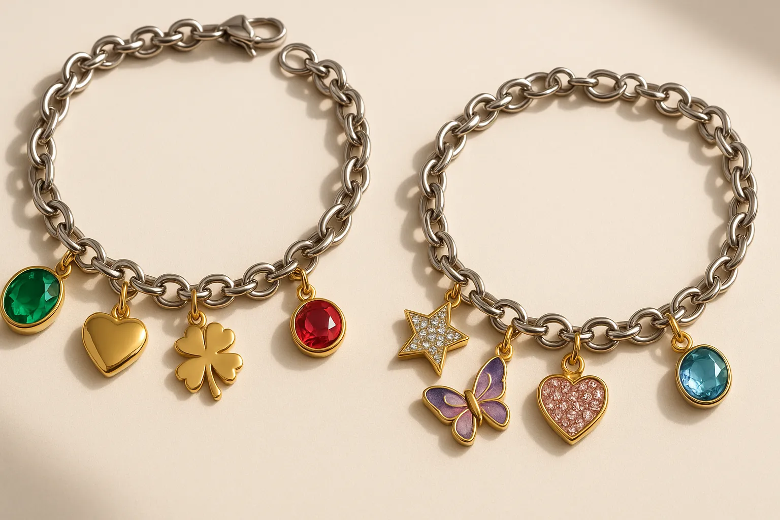 Timeless charm bracelets collection with unique charms