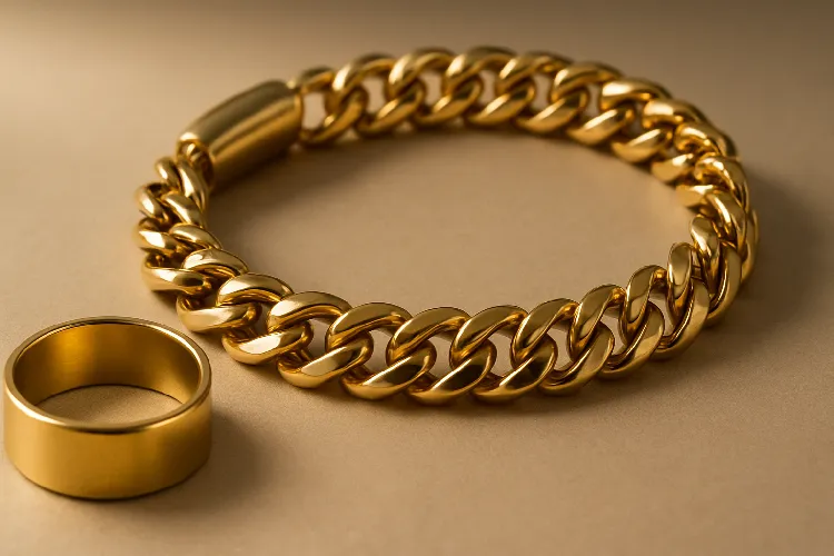Luxury look of gold-plated stainless steel