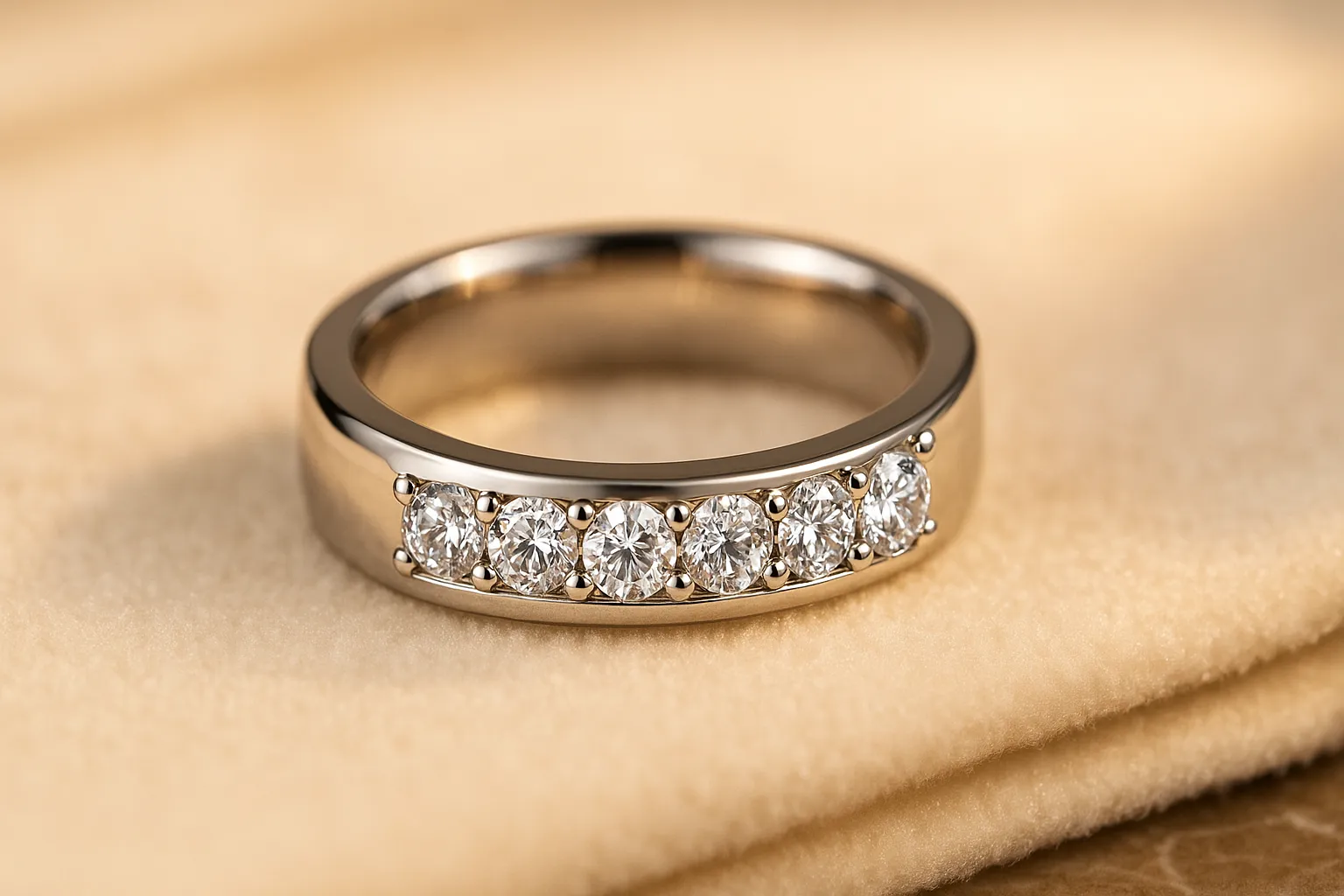 A luxurious stainless steel ring with gemstones for special occasions