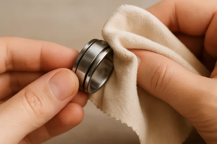 Cleaning a stainless steel spinning ring