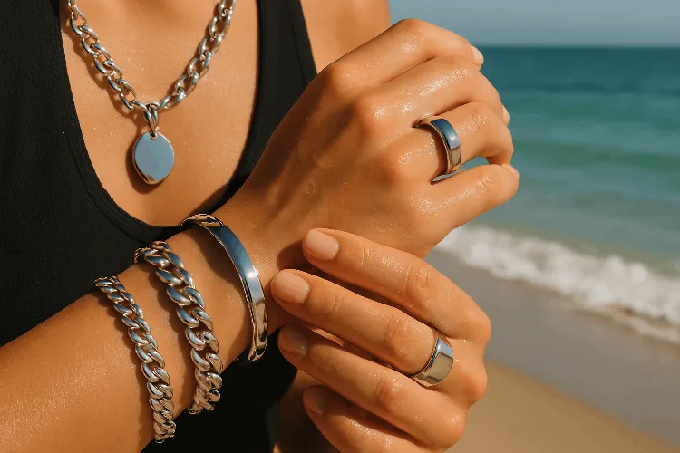 Waterproof Stainless Steel Jewelry on the Beach