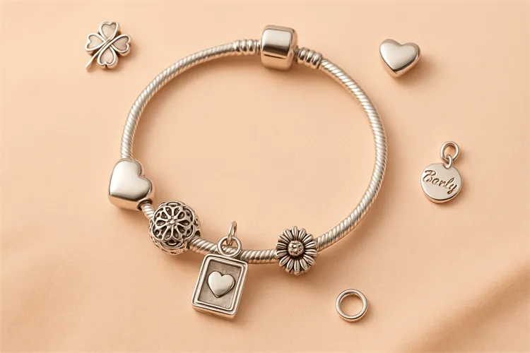 Charm bracelet symbolizing personal stories and memories.
