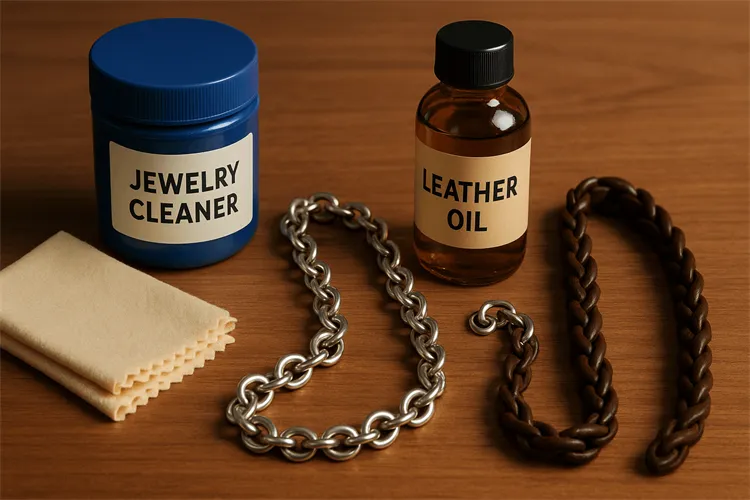 Tools and products for caring for charm chains