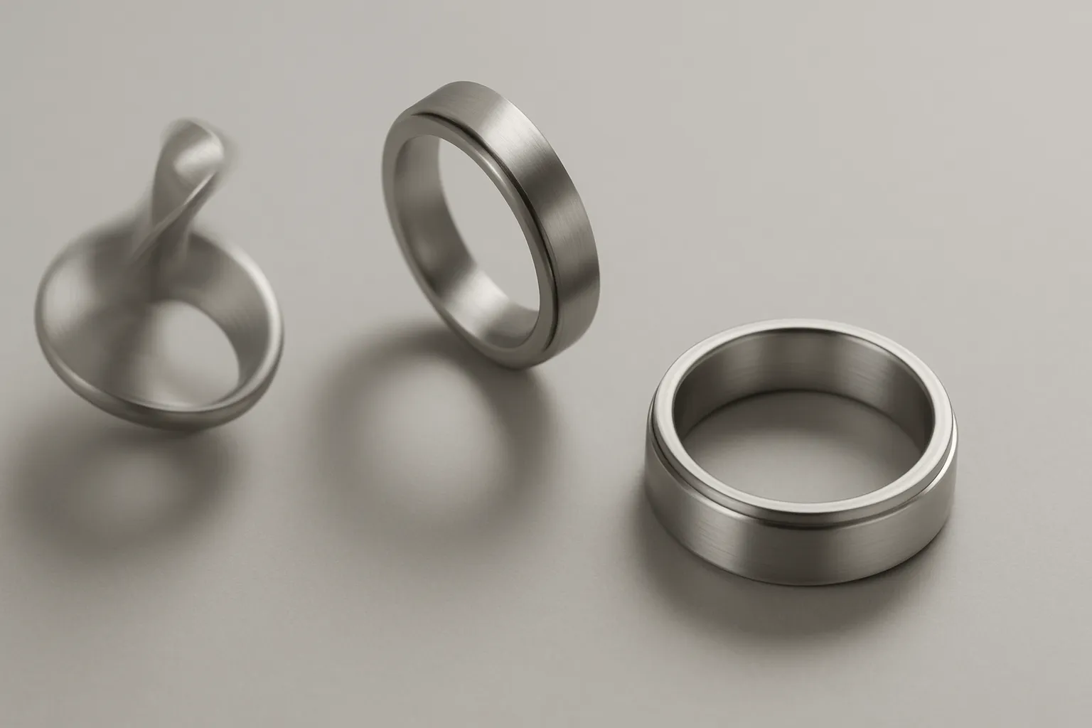Stainless steel spinning rings, stylish and calming.