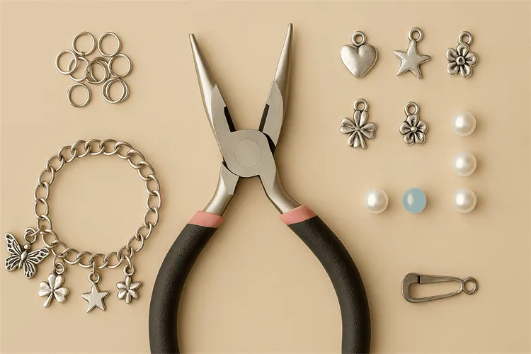 DIY charm bracelet-making tools for creative jewelry