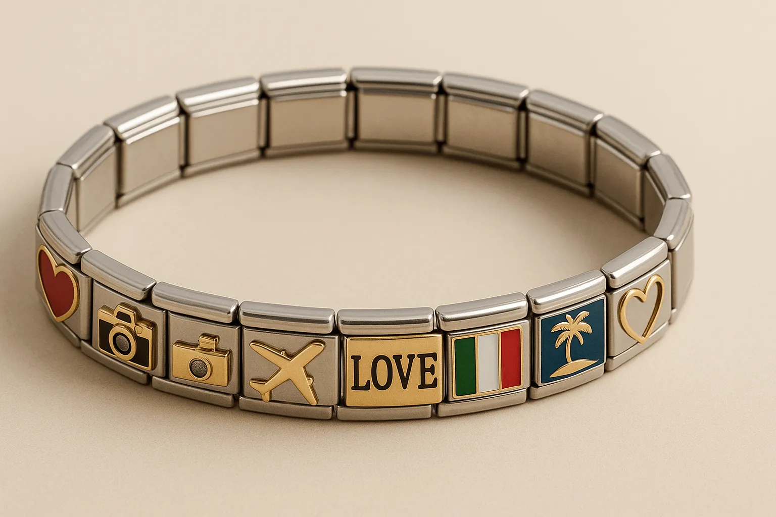 Custom Italian charm bracelet reflecting personal style