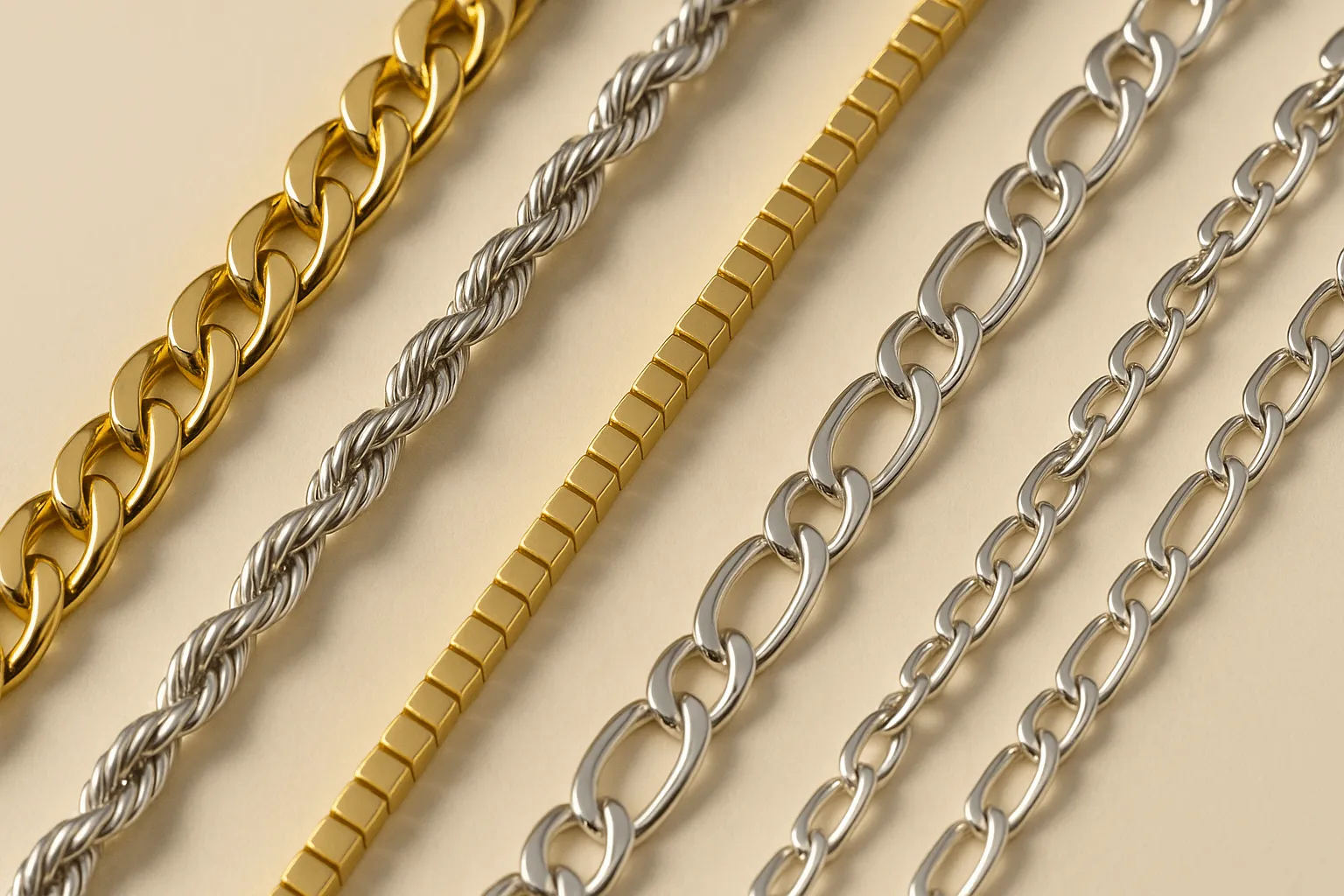 Luxury custom jewelry chains made in Italy.