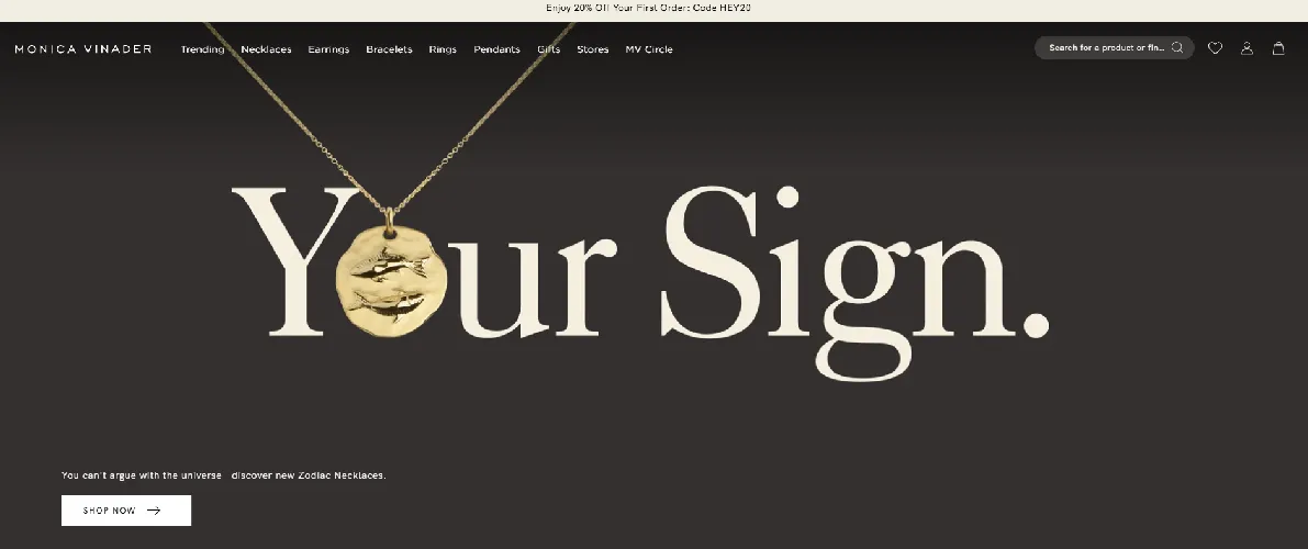 Monica Vinader Website