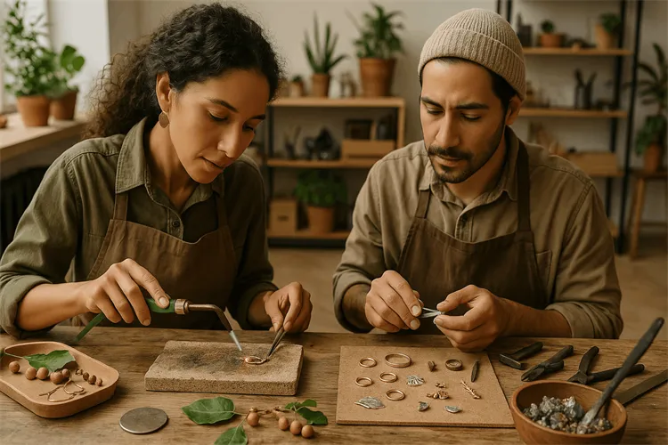 Artisan crafting ethical jewelry with eco-friendly materials