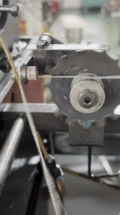The chain is being transformed into a flat snake chain through professional machinery.