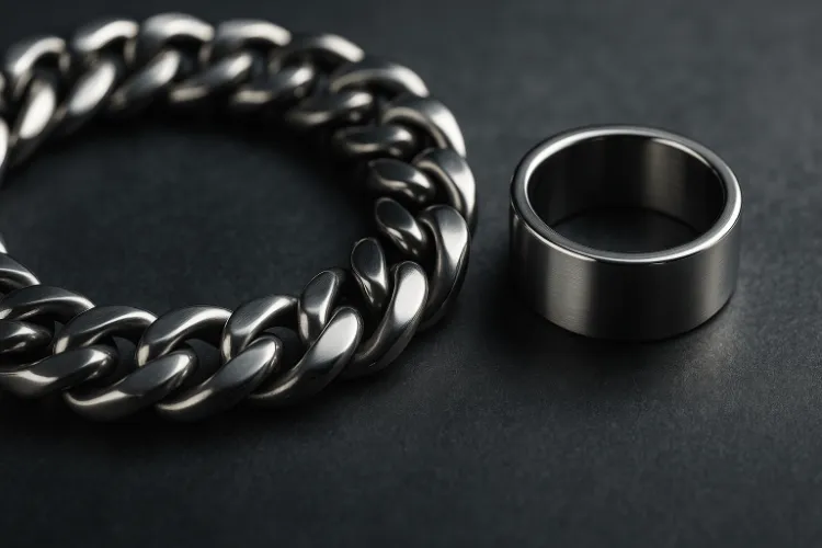 Durable and stylish men’s stainless steel bracelet and ring
